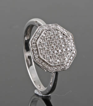 Ring set with diamonds approx. 0.14ct.