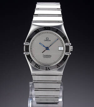 Omega Constellation. Automatisk herreur i stål med sølvfarvet skive, ca. 