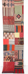 Nordvest persisk Patchwork kelim løber, 278x77 cm.