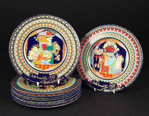 Bjørn Wiinblad. Rosenthal. Samling juleplatter 9 