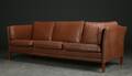 Tre-pers. sofa, læder, dansk møbelproducent