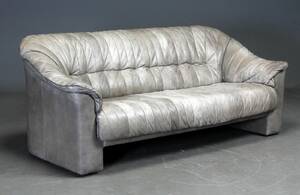 Ekornes sofa af gråt læder