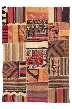 Persisk Kelim Patchwork, 176x125 cm.