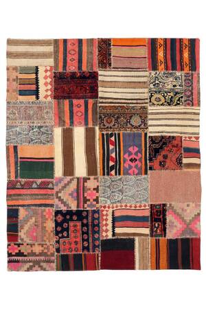 Persisk Kelim Patchwork, 210x180 cm. Denne vare er sat til omsalg under nyt varenummer 4590918