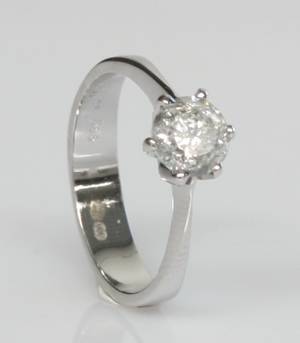 Solitairering, ca. 0.97 ct.