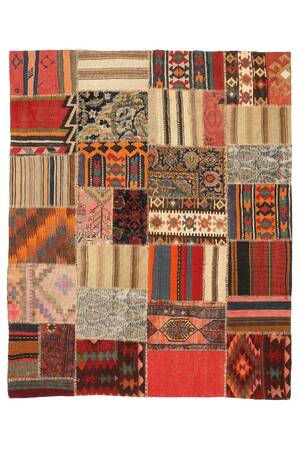 Persisk Kelim Patchwork, 222x167 cm.