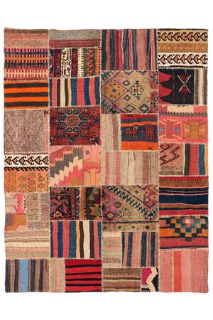 Persisk Kelim Patchwork, 235X180 cm.