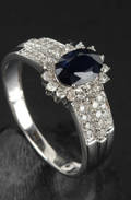 Safir- og diamantring