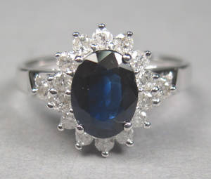 Safir- og brillantring