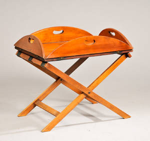 Butlers tray af massiv mahogni, 1800-tallet