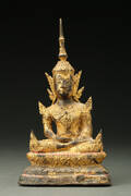 Buddha af forgyldt bronze, Thailand, Bangkok style, 1800- 1900 tallet 