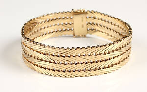 Geneve, dobbeltradet armbånd, 14 kt guld
