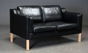 Stouby sofa 2½ pers. sort læder model Eva 