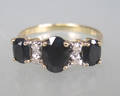 Safir- og diamantring
