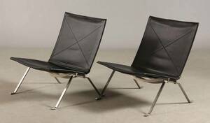 Poul Kjærholm, lænestole, model PK22, sort læder 2 Denne vare er sat til omsalg under nyt varenummer 4480356