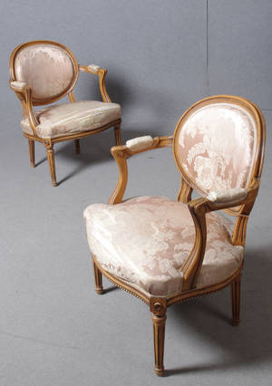 Karmstolar, rokokostil, 1 par