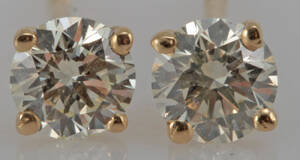 Earrings in 14k with brilliant cut diamonds 0.62ct  This lot has been put up for resale under the new lot no. rnrn4940228