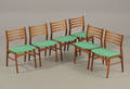 Dansk møbelproducent 6 stole af teak  uld, 1960erne 6