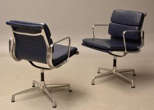 Charles Eames. Et par armstole, model EA 208 Full Leather 2