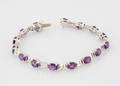 Sterlingsølv ametyst armbånd i alt ca. 7.65ct