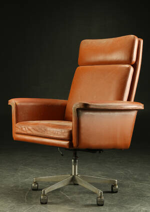 Kontorstol, læder, dansk møbelproducent