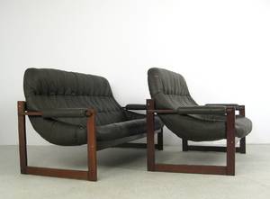 Paar Lounge Sofas der 1970er Jahre, Design Percival Lafer 2