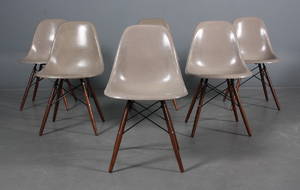 Charles Eames Sæt på seks skalstole. 6