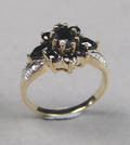 Safir- og diamantring