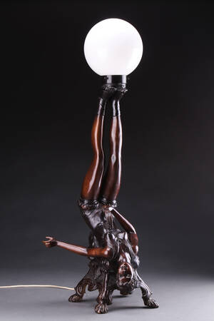 Lampe af bronze, 1900-tallet