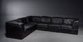 Cor Furniture. Hjørnesofa med sort læder, seks moduler 6