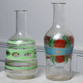 GLASFLASKOR, handblåsta, målade, 2st