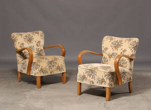 Dansk møbelproducent, par lænestole, bøgetræ 2