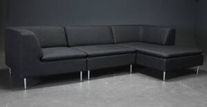 DAMM MODULSOFA betrukket med slidstærkt Antracit møbelstof