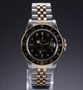 Rolex GMT-Master. Vintage herreur i 18 kt. guld og stål med nipple dial, ca. 1979