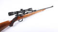 Salonriffel, ½ automatisk Tyrol i kal. 22 med kikkertsigte.