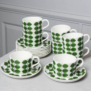 STIG LINDBERG, 8 tekoppar med underfat, Berså, Gustavsberg