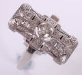 Vintage ringe - Art deco ring med diamant, Br. Jensen alliancering m.v. 3
