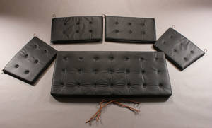 Børge Mogensen. Hyndesæt til tremmesofa,  model 1789, sort skind 5