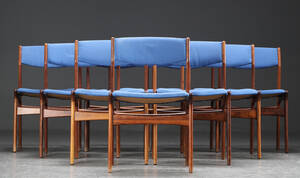 10 stole af palisander, 1950erne, dansk møbelproducent 10