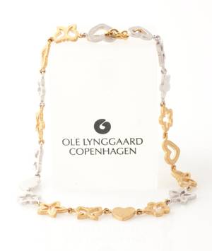 Ole Lynggaard. Anemone armlænke af 14 kt. guld og hvidguld