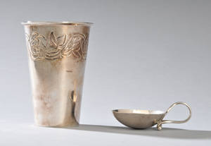 Georg Jensen og Heimbürger Saltkar og skønvirke bæger. 2