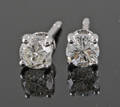 Earsticks in 18k white gold set with brilliant cut diamonds 0.50 ct 2