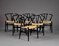 Hans J. Wegner. Sæt på seks Y-stole, model CH-24. 6