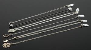 6 Halskæder af sterling sølkv med vedhæng 6