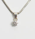 Halskæde med brillantvedhæng, brillant på ca. 0.25 ct.  14 kt. hvidguld