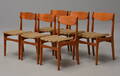Findahls Møbelfabrik. Seks stole, teaktræ og egetræ 6