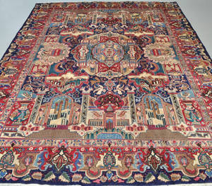 Kashmer figural, Persisk. 394x294cm.