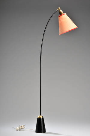 Standerlampe af messing og metal, 1950erne