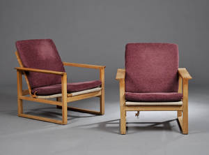 Børge Mogensen. Slædestole med stel af egetræ 2