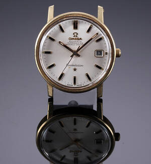 Omega Constellation. Vintage herreur i stål med guldkappe, ca. 1968  